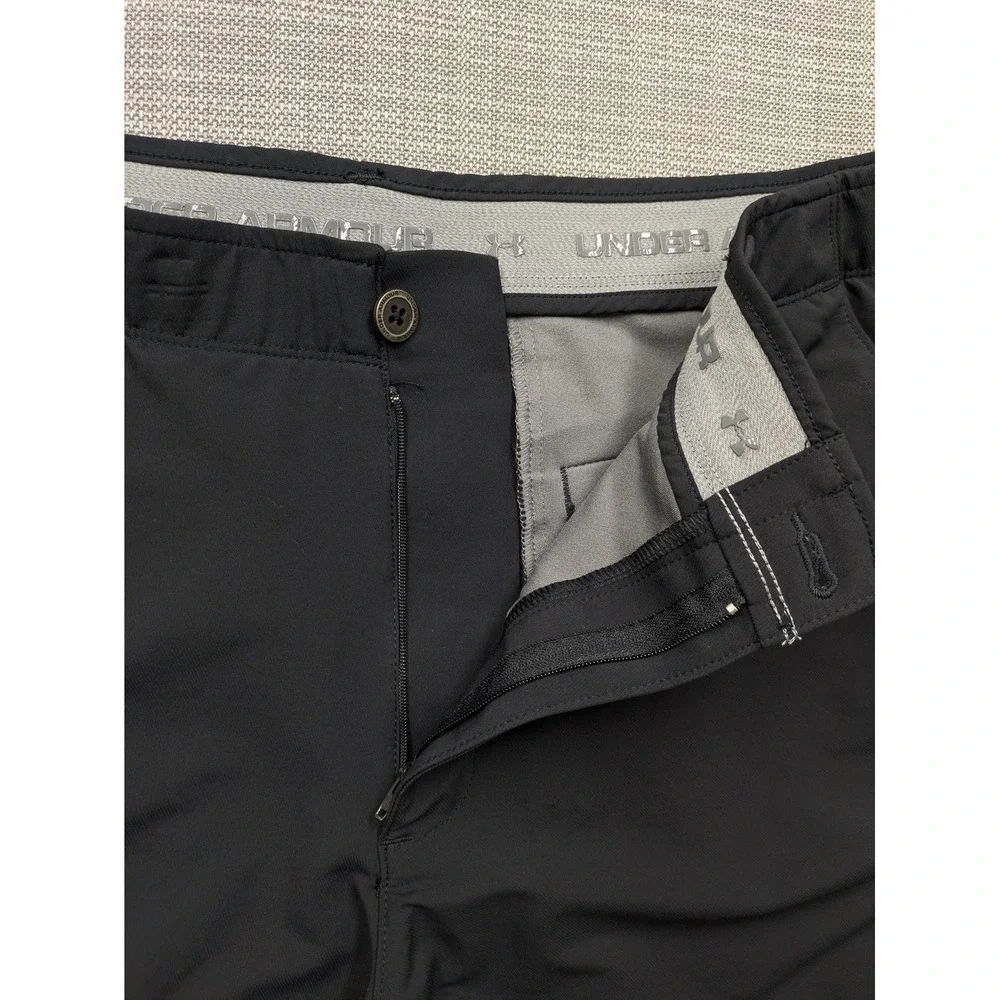 Under Armour Shorts Mens 38 Black HeatGear Golf 10 Inseam Stretch Lightweight
